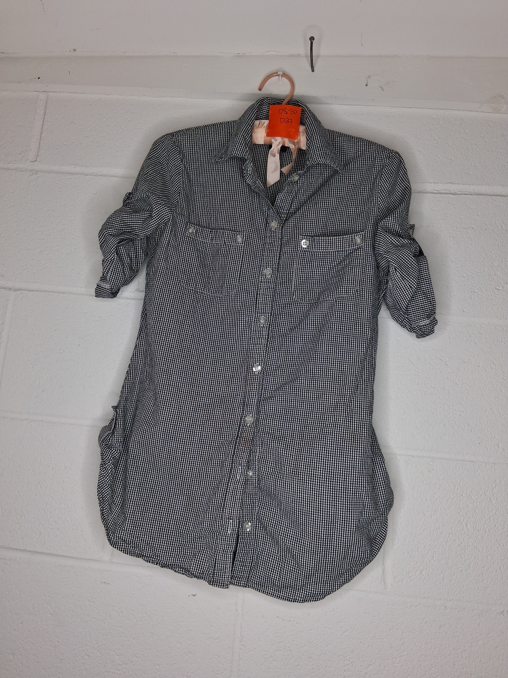Planet Gold Black & White Micro-Check Button-Up Shirt
